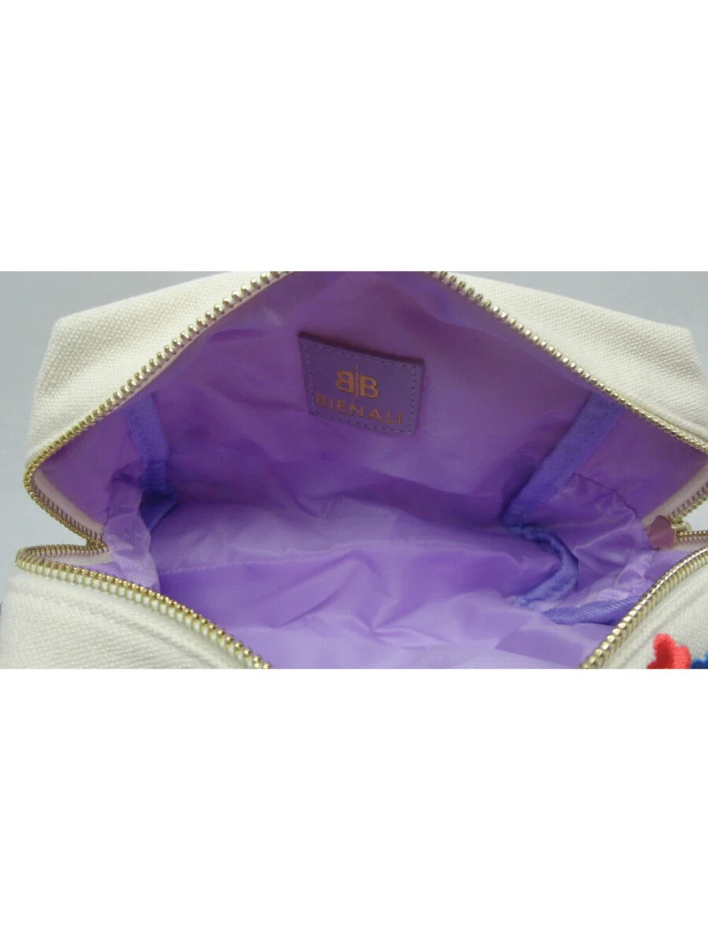 Bienali Small Canvas Cosmetic makeup Pouch Storage Bag Daisy Floral NEW